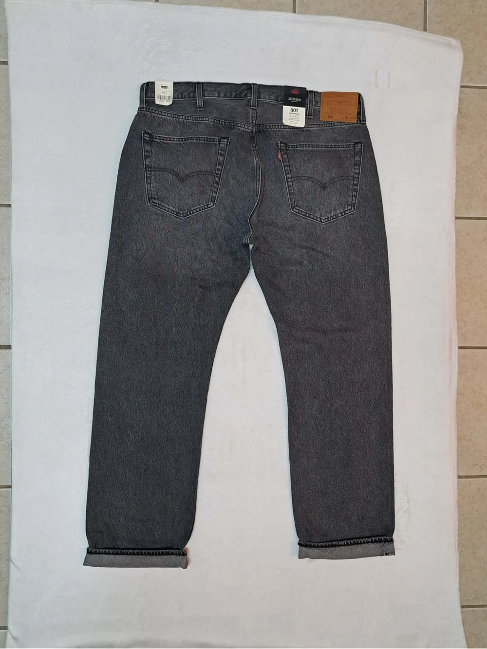 Levi's ® Original Selvedge Men's Jeans - Black Ash Grey - Men's size 38x32